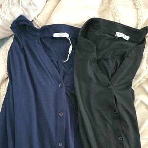 Hospital Maternity Dresses-2 Pack Elegant Navy and Black